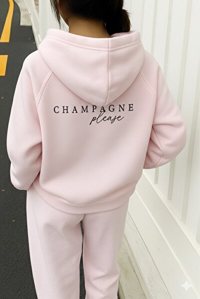 SVART WEAR Champagne Please Oversize Бавовняна щоденна худі з капюшоном Світш...