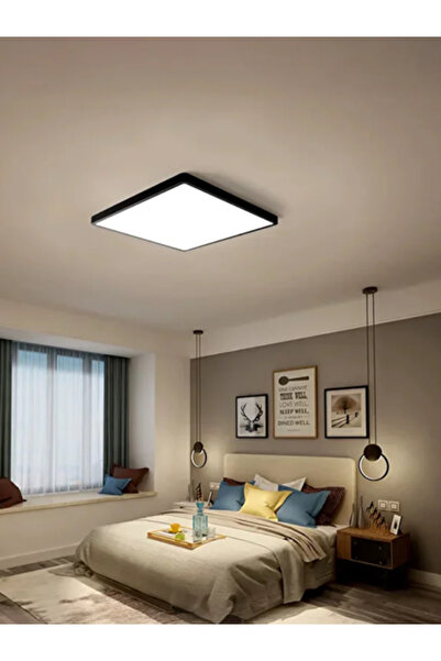 luxshome 18w Sıva Üstü Siyah Kasa Kare Metal Kasa Led Panel Sarı Işık Salon - Oturma odası - Yatak Odası