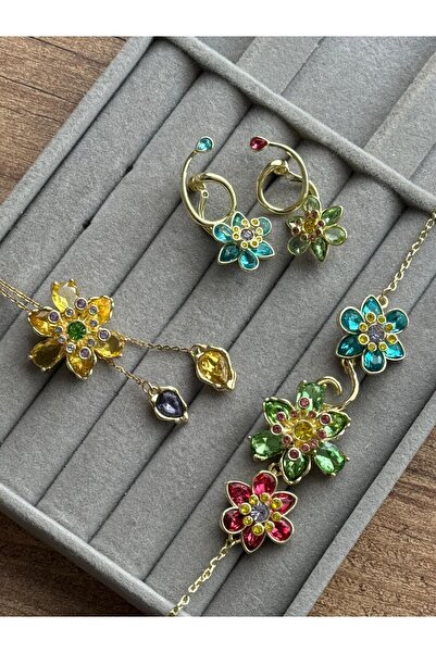 Beloria Idyllia Kolye Küpe Bileklik Sarı Set