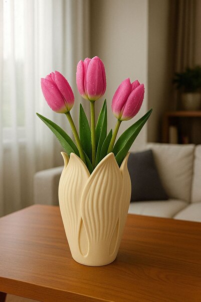 TIGEA Accessories لوتس ثلاثية الأبعاد على الطراز الحديث مزهرية ديكور