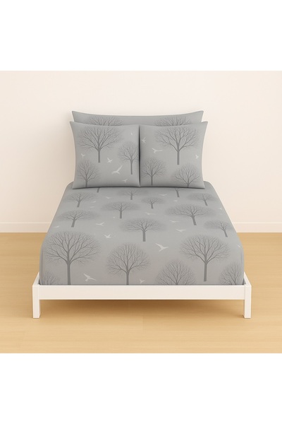 Ezgi Patterned Double Elastic King Size 180 X 200 Bed Sheet and 2 Pillowcases