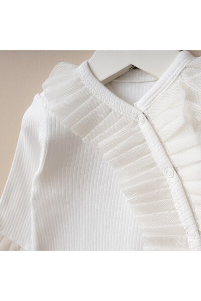 Minimus Newborn Baby Girl Cotton Romper Set with Ruffle Detail and Stylish Design with Hat, Hospital Discharge Set