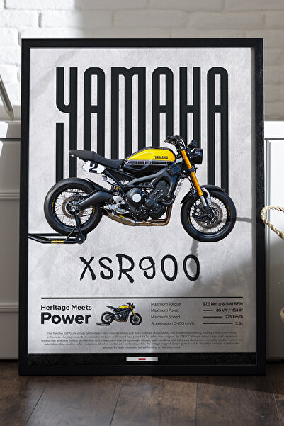 Duvarda Poster cu cadru din lemn negru Yamaha XSR 900, pictură decorativă de ...