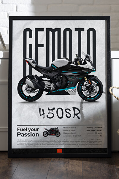 Duvarda Poster cu cadru din lemn negru CFMOTO 450 SR, pictură decorativă de p...