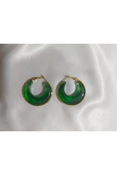 SATIYU BUTİK أقراط دائرية منقوشة بالرخام - تصميم عصري وأنيق