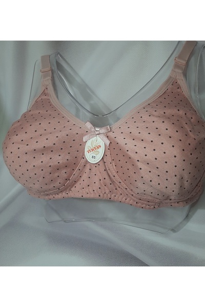 Butik Bronze Color Polka Dot Unbuttressed Ununderwired Combed Cotton Women's Bra