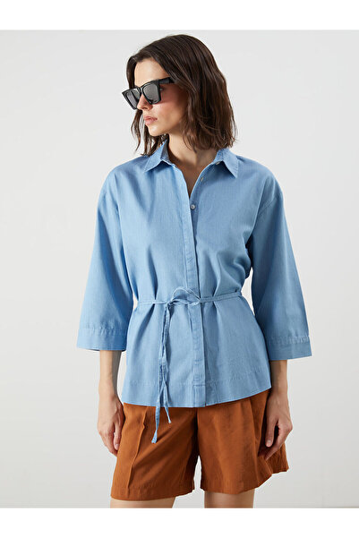 LC Waikiki Women's Jean Shirt with Belt