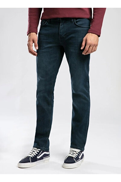 Lee Cooper Normal Bel Slim Straight Mavi Erkek Denim Pantolon 261 LCM 121020 JAGGER LISA DARK