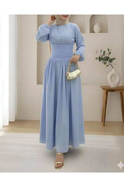 HİJABAYA Φόρεμα από ποπλίνα με φερμουάρ, ελαστικό μανίκι και μπούστο στο μπρο...