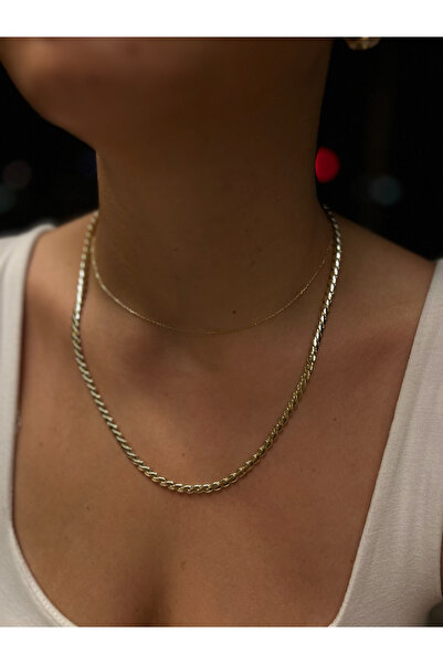 eranora SAGE & Co. Timeless Gold Altın Kaplama Yassı Burgu Çelik Kolye