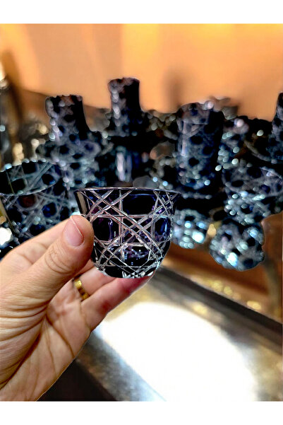 AYZ HOME Cut Crystal Glass Tea and Mirra Set - Arabic Coffee Set Tea Set 18 Pieces for 6 People