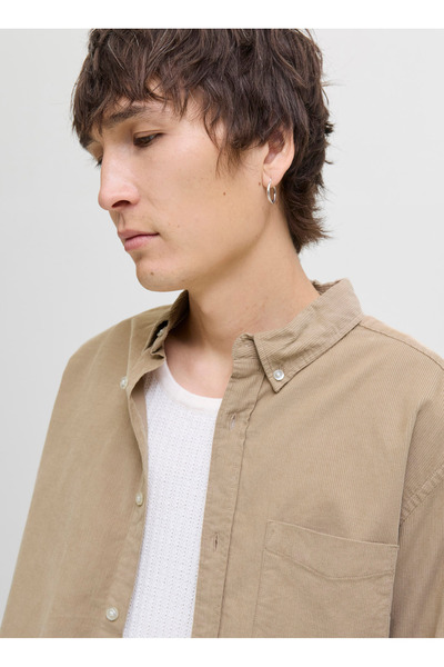 Jack & Jones Normal Beige Men's Shirt 12278967_Jjeclassic Cord Shirt L/S