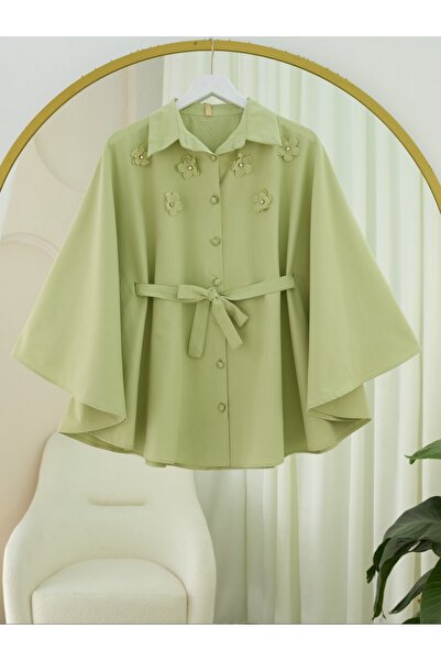 HİJABAYA Πόντσο με λεπτομέρεια λουλουδιών στο μπροστινό μέρος, κορδόνι στη μέ...