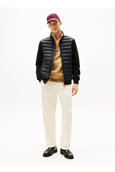 Tommy Hilfiger Dik Yaka Siyah Erkek Ceket MW0MW41329BDS_MIX MEDIA ESS RWB STA