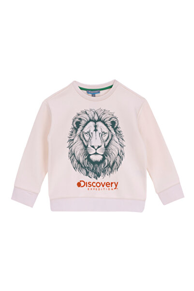 Discovery Expedition Baskılı Erkek Çocuk Krem Sweatshırt D5WB-SWT3042