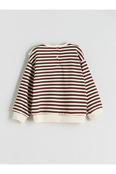 LC Waikiki Baby Collar Striped Girls' Sweatshirt and Leggings 2-Piece Set