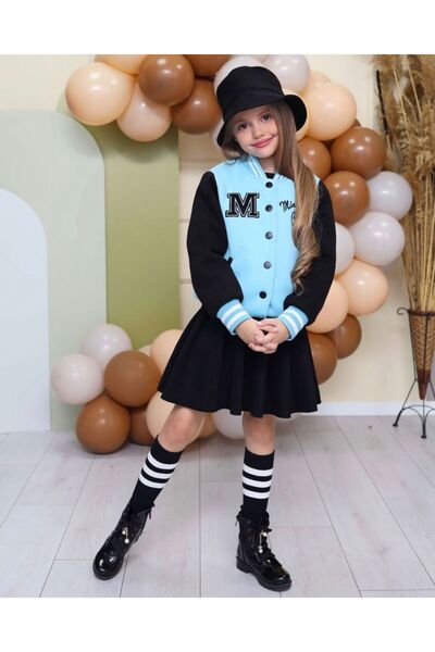 KOKOŞ BEBEK Girl's 5-Piece Outfit – Jacket, Skirt, Bodysuit, Socks, and Hat – Age 2/12