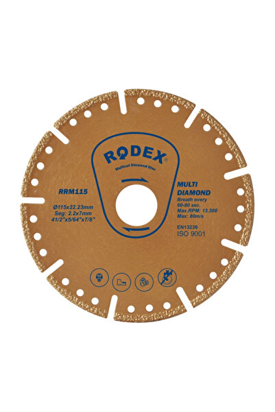 Rodex Vacuum Brazed Disc, , For Universal Cutting, 125X20/22.20Mm, Max Rpm 12,200, For Stone, In