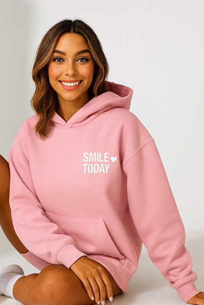 CLASSY.MODA Hanorac oversize pentru femei, cu glugă, buzunar cangur, cu textu...