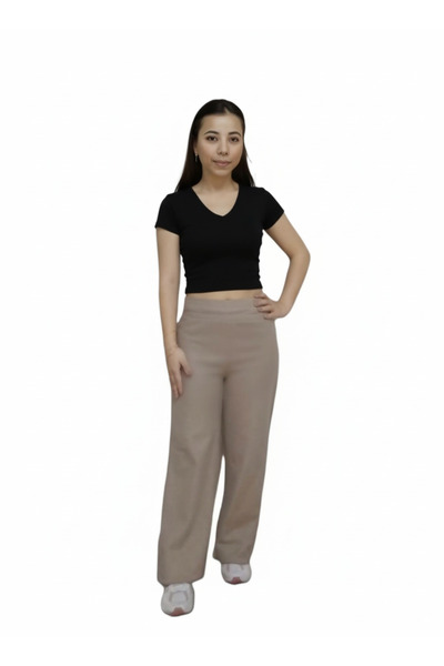 LEONE KOLEKSİYON Selanik Twill Fabric Winter, Elegant, Wide Leg, High Waist, Comfortable Pants
