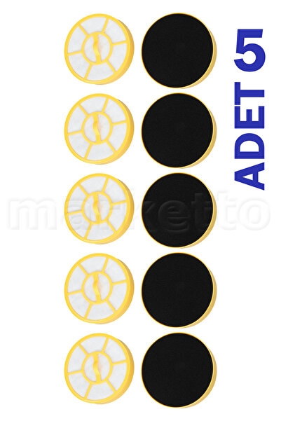 Marketto 5 قطع من فلتر هيبا المتوافق مع كارشر VC3 Premium White، قطعتان من فلتر هيبا داخل الغرفة (مع إسفنجة)