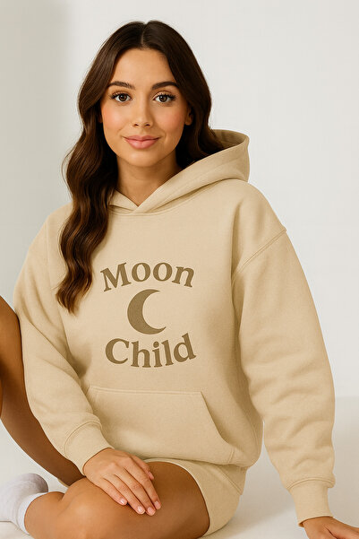 CLASSY.MODA Γυναικείο φούτερ με κουκούλα και τσέπη καγκουρό Oversize Μπροστά ...