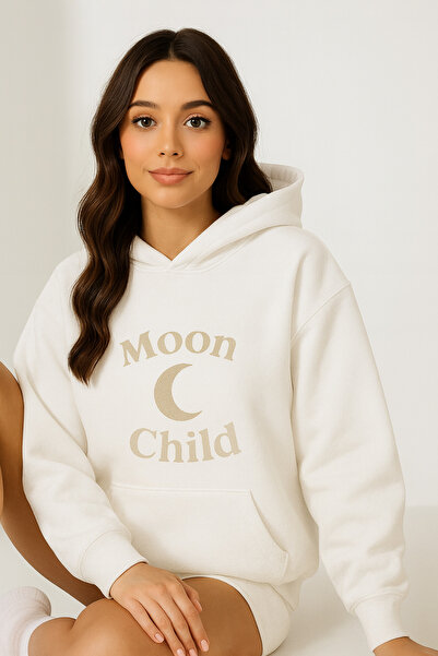 CLASSY.MODA Γυναικείο φούτερ με κουκούλα και τσέπη καγκουρό Oversize Μπροστά ...