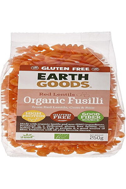 Earth Goods فوسيل العدس الأحمر العضوي الخالي من الغلوتين 10 × 250 جم