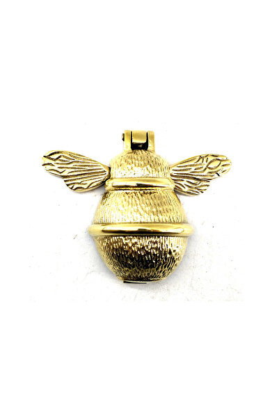 ForWhat Mini ciocan de ușă din alamă aurie retro de 12X15CM pentru decorarea biroului