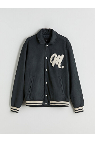 LC Waikiki Yeşil Rahat Kalıp Gömlek Yaka Süet Erkek Mont