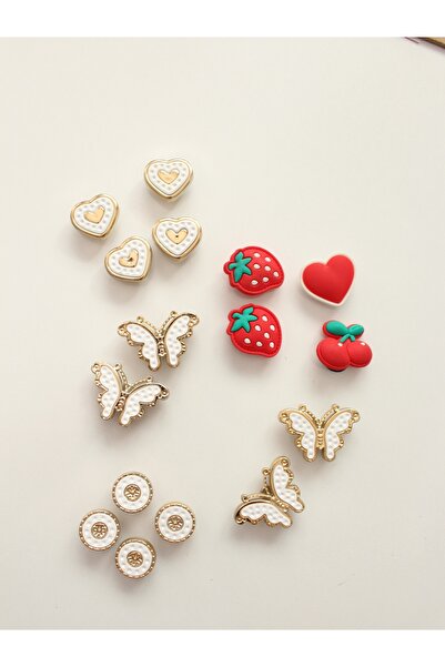 TRENDİN YOLU 16 Pieces of Slipper Decorations, Stylishly Designed, Mixed