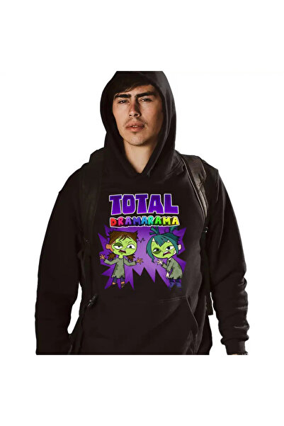OEM Ανδρικό Φούτερ με Κουκούλα Total Drama Νηπιαγωγείου Τρόμου Halloween