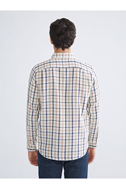 LC Waikiki Artı Yeni Sezon Regular Fit Uzun Kollu Ekose Armürlü Erkek Gömlek