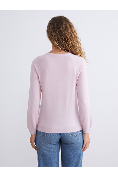 LC Waikiki LCWAIKIKI Pulover de tricotaj pentru femei, cu decolteu clasic, floral (W5)