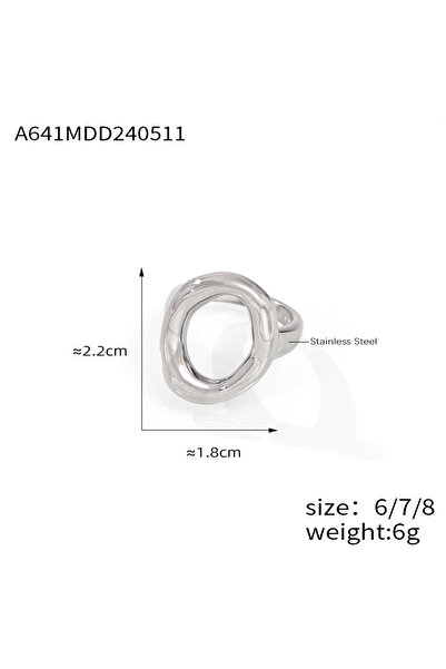 Choice 6 خواتم A641-S-صغيرة وكبيرة الحجم وبسيطة للنساء مصنوعة من الفولاذ المق...
