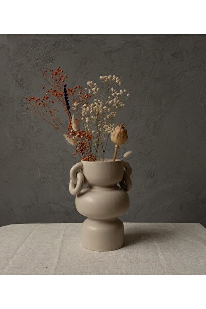 Maison Nur Candles&Decor Antik Küpeli Bohem Seramik Vazo