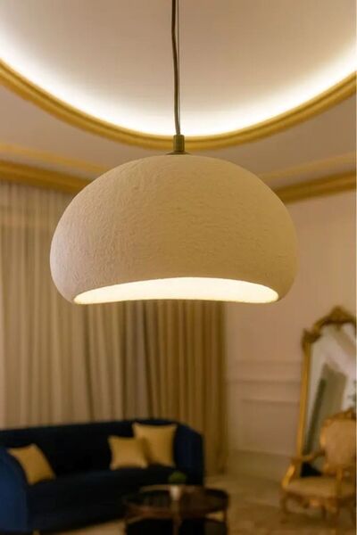 Generic Single chandelier, gypsum, 50cm, suitable for E27 bulb base