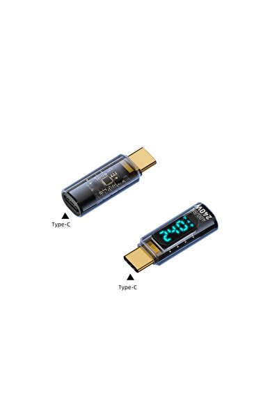 Choice محول رقمي شفاف من النوع C بقوة 240 واط، جهد الطاقة، شاشة PD، وظيفة كام...