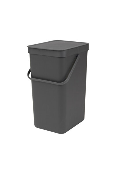 Brabantia Sort&Go 648978 waste separation bin, 16 l, Handle, Wall mountable, Dark grey
