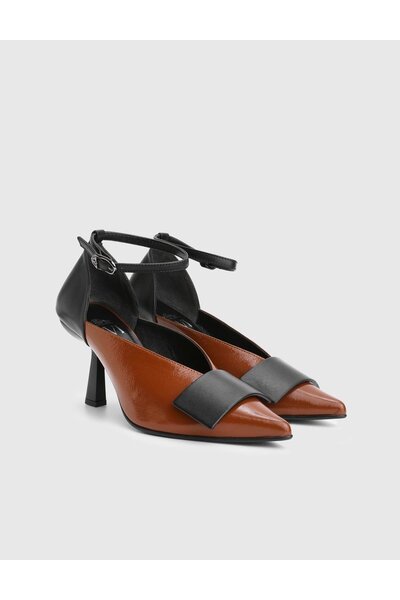 İLVİ Laluz Genuine Leather Tan Women's Heeled Shoes