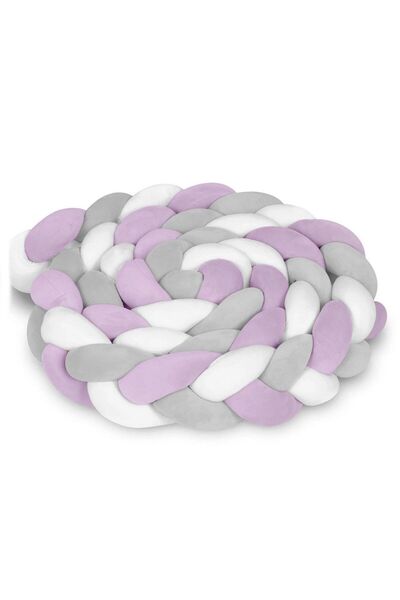 Ricokids Protectie laterala patut bebe, Bumper impletit, 100 % antialergic, l...