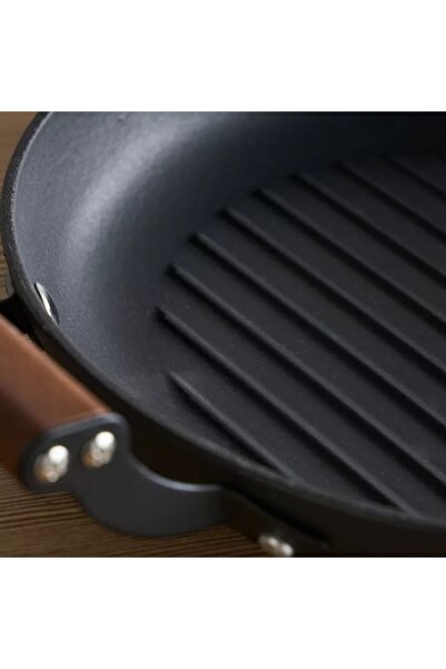 Generic Blacksmith Pressed Iron Grill Pan - 28 cm