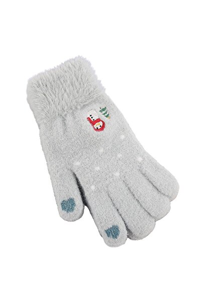 Stef's Cat Women's Gloves, 21cm, Mink Fur, Blue