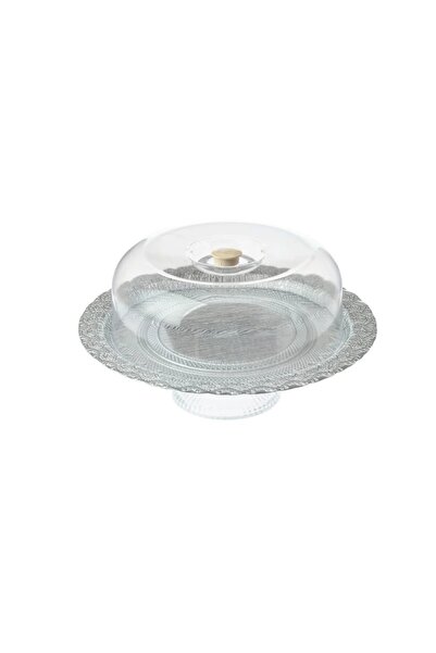 ORIAN Turkish glass cake plate with acrylic base and cover