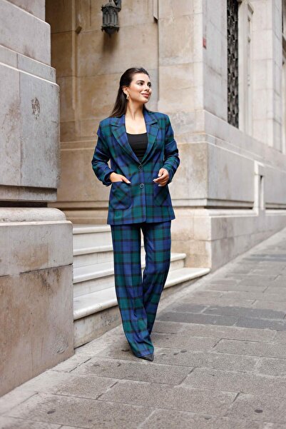 LOVELF Torba Cepli Ekose Poliviskon Takım Lacivert