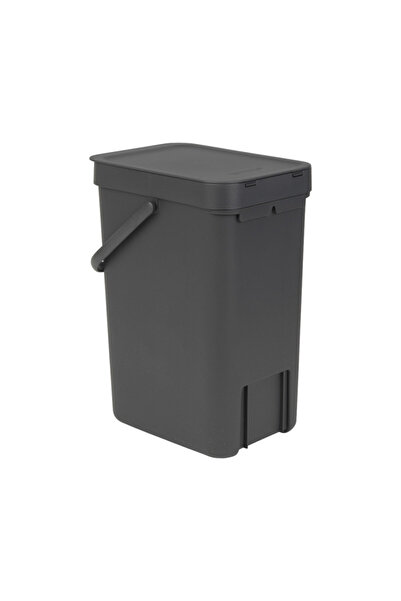Brabantia Sort&Go 647670 waste separation bin, 12 l, Handle, Wall mountable, Dark grey
