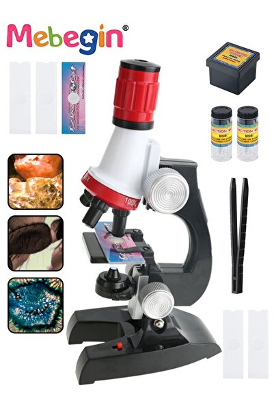 MEBEGIN 10 Pcs Microscope Kit, Beginner Metal Microscope Kit with 4 Pcs Micro...