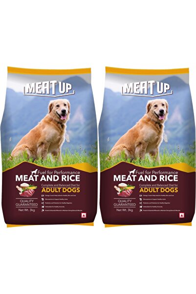 Meat Up طعام جاف للكلاب، لحم وأرز، 6 كجم (2 × 3 كجم)