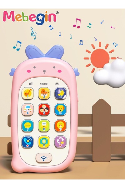 MEBEGIN Smart Early Education Mobile Phone with Lanyard, Teething Phone Toy f...