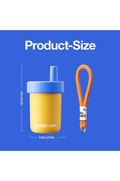 CHAKO LAB Kids Water Bottle with Carrying Rope and Straps | Vacuum Insulated Stainless Steel 16oz